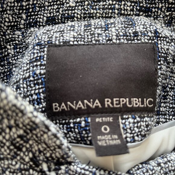 Banana Republic Womens Jacket White Navy 0P Petite - Picture 2 of 3